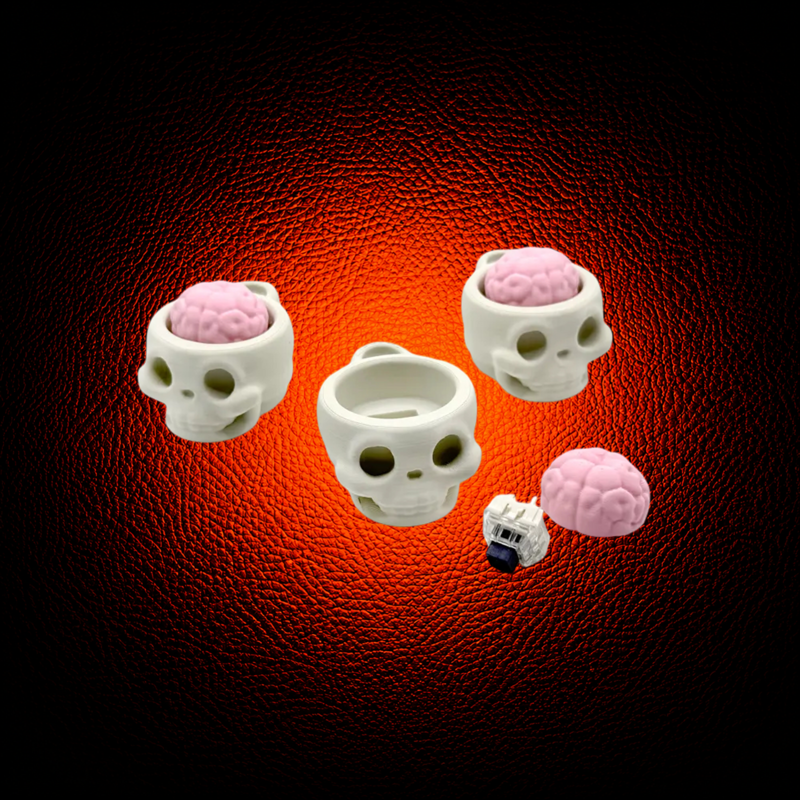Skull Brain Fidget Clicker Toy Keychain - MAG-FDG-011