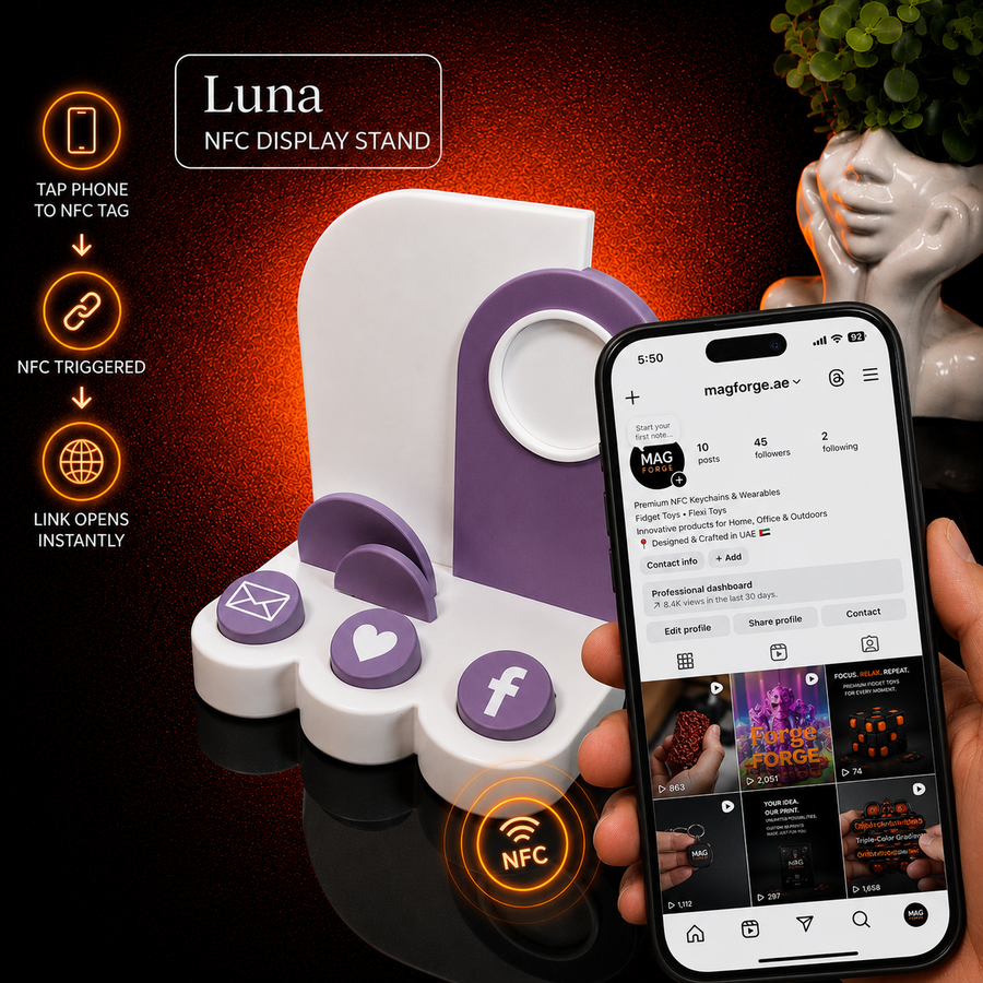 Luna - Display Stand with NFC Tags and Custom Logo - MAG-NFC-002 - MAG-NFC-002 (1)