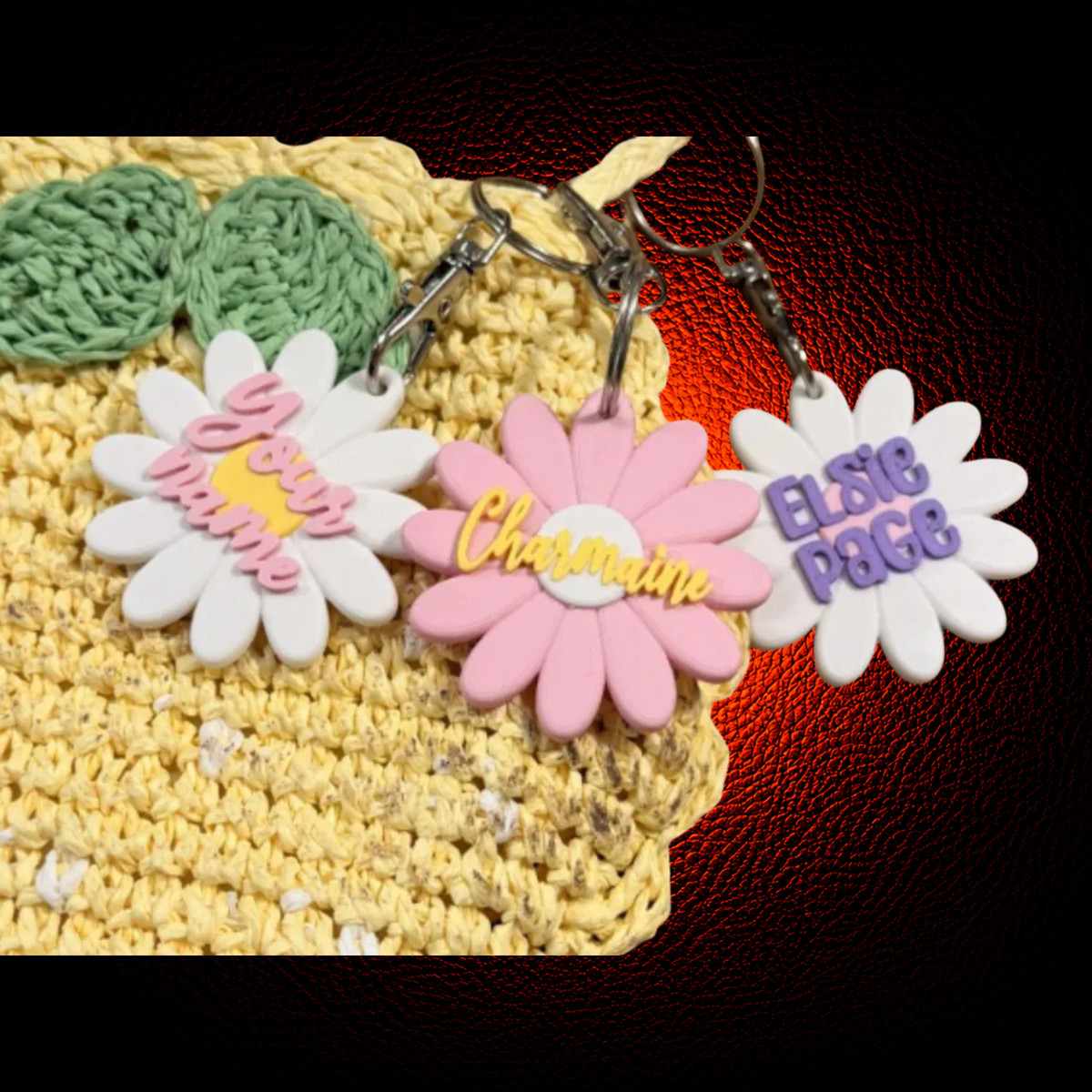 Custom Name Flower Keychain - MAG-PRS-011 - MAG-PRS-011 (1)
