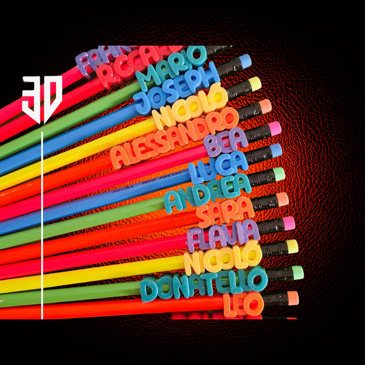 Custom Name Layered Letters Pencil Tag - MAG-PRS-013 - MAG-PRS-013 (2)
