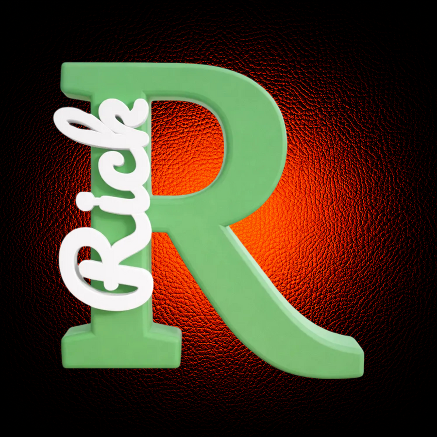 Personalized Name Initial with Interlocked Custom Nameplate - Vertical - MAG-PRS-018 - MAG-PRS-018 (1)