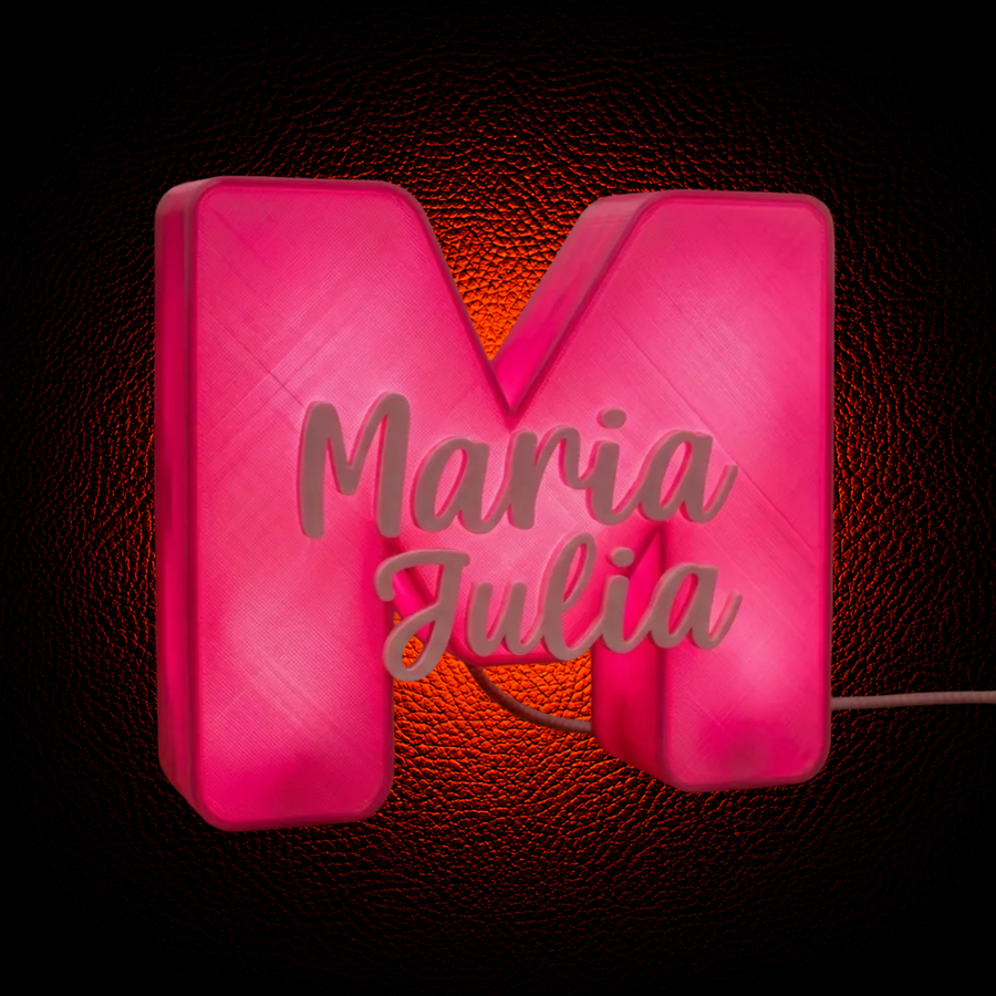 Personalized Name Initial & Custom Name Parametric Lamp with LED Light - MAG-PRS-020