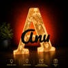 Personalized Lithophane Custom Photo & Name Initial with Name and LED Light