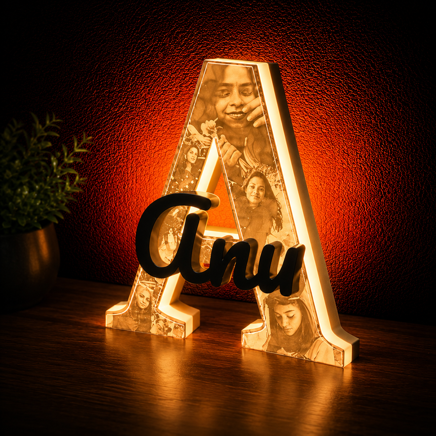Personalized Lithophane Custom Photo & Name Initial with Name and LED Light - MAG-PRS-025 - MAG-PRS-025 (2)